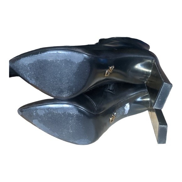 Donna Karan Ankle Boots Women's Size 9 Black Leather Pointy Toe High Heel Dress - Picture 8 of 11